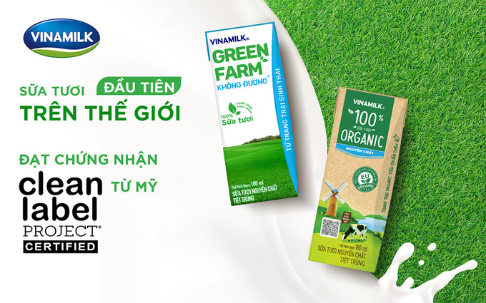 Vinamilk sở hữu các sản phẩm sữa tươi đầu tiên trên thế giới đạt chứng nhận từ tổ chức Clean Label Project của Mỹ.