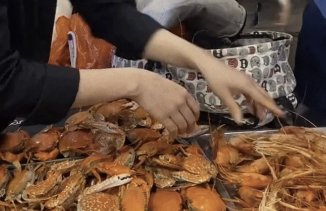 Nhóm khách 7 người ăn buffet Hà Nội nhét 10kg hải sản vào túi mang về ảnh 2
