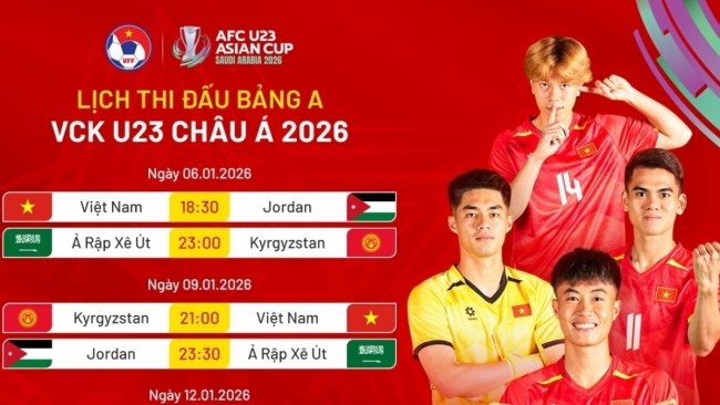 Lịch thi đấu của U23 Việt Nam tại bảng A vòng chung kết U23 châu Á 2026