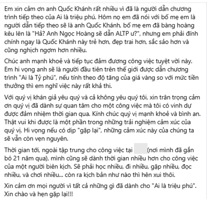Đinh Tiến Dũng lên tiếng về việc rời Ai là triệu phú Đinh Tiến Dũng lên tiếng về việc rời Ai là triệu phú