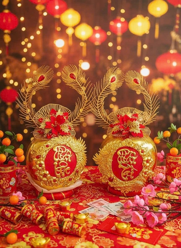 Dừa dát vàng tiền triệu hút khách dịp Tết Bính Ngọ 2026