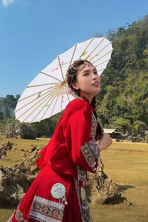 Tạo hình 'gây sốt' của Hoa hậu Tiểu Vy với trang phục dân tộc