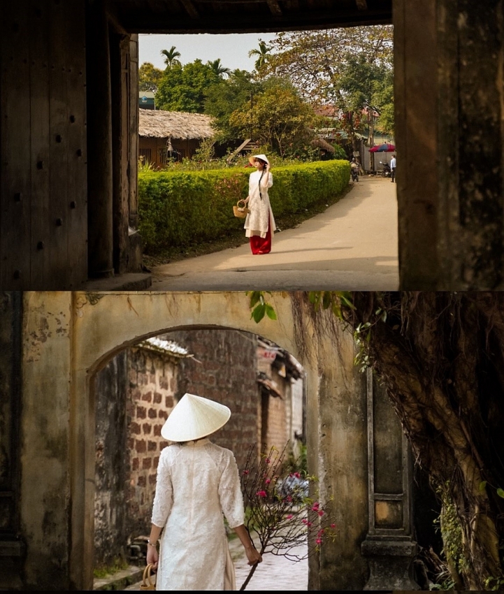 Làng cổ Đường Lâm hút khách đến chụp áo dài giữa không gian làng quê Bắc Bộ Làng cổ Đường Lâm hút khách đến chụp áo dài giữa không gian làng quê Bắc Bộ