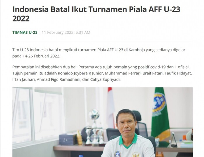 NÓNG: Indonesia chính thức rút lui khỏi giải U23 Đông Nam Á