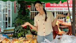 Hoa hậu Lương Thùy Linh nấu cơm tặng bệnh nhi ung bướu