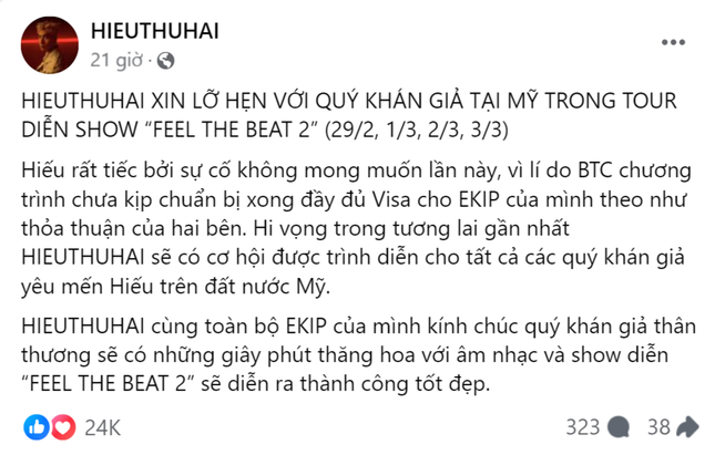 HIEUTHUHAI và Orange gặp &quot;kiếp nạn&quot; hủy show tại Mỹ ngay phút chót ảnh 1