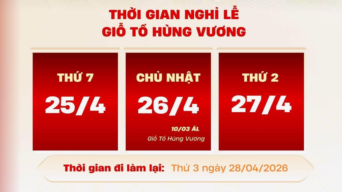 Bộ Nội vụ lên tiếng về thông tin nghỉ lễ 9 ngày dịp Giỗ Tổ và 30/4-1/5
