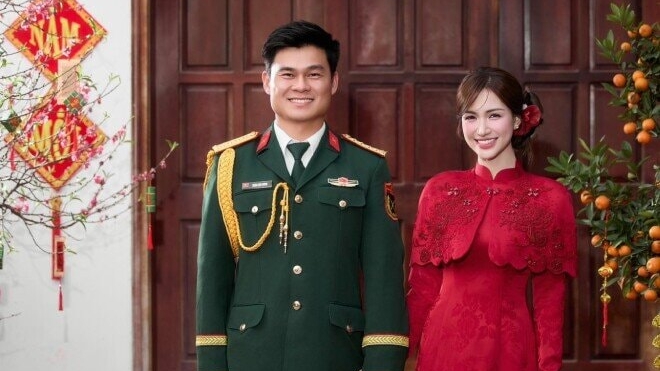 Thực hư tin đồn Hòa Minzy sinh con gái cho Đại úy Thăng Văn Cương