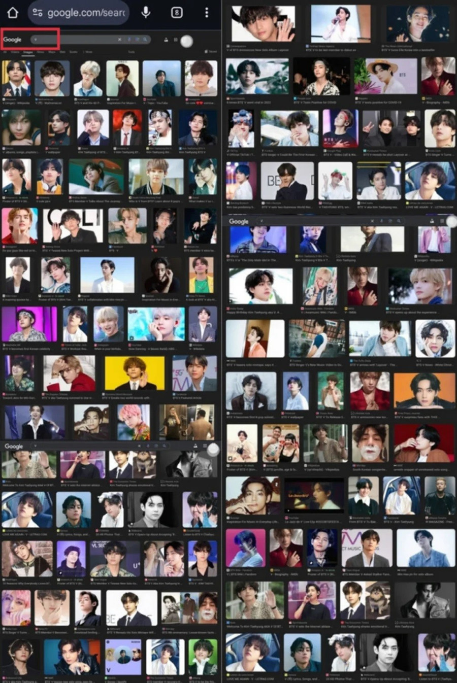 V (BTS) gây bất ngờ trên Google