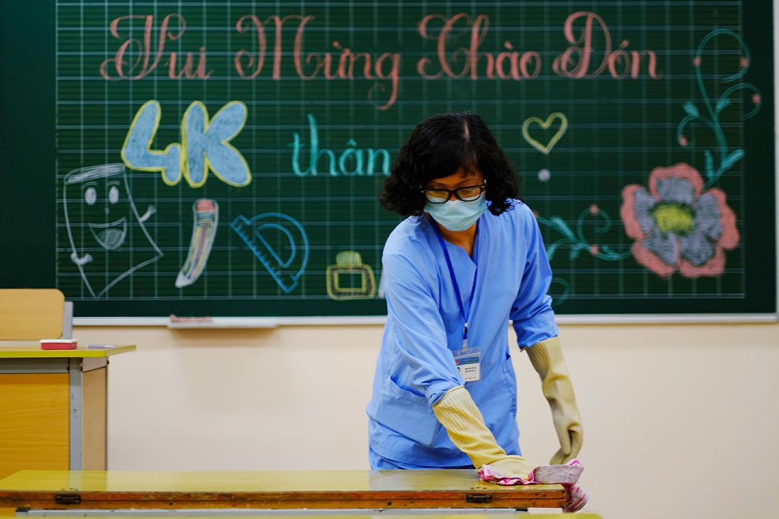 Các trường tiểu học ở Hà Nội tất bật chuẩn bị đón học sinh trở lại