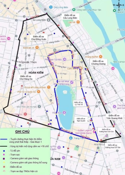 Các khu vực Hà Nội dự kiến cấm xe máy xăng từ 1/7