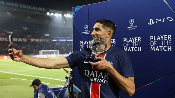 Hakimi đoạt giải Cầu thủ xuất sắc nhất trận PSG thắng Arsenal