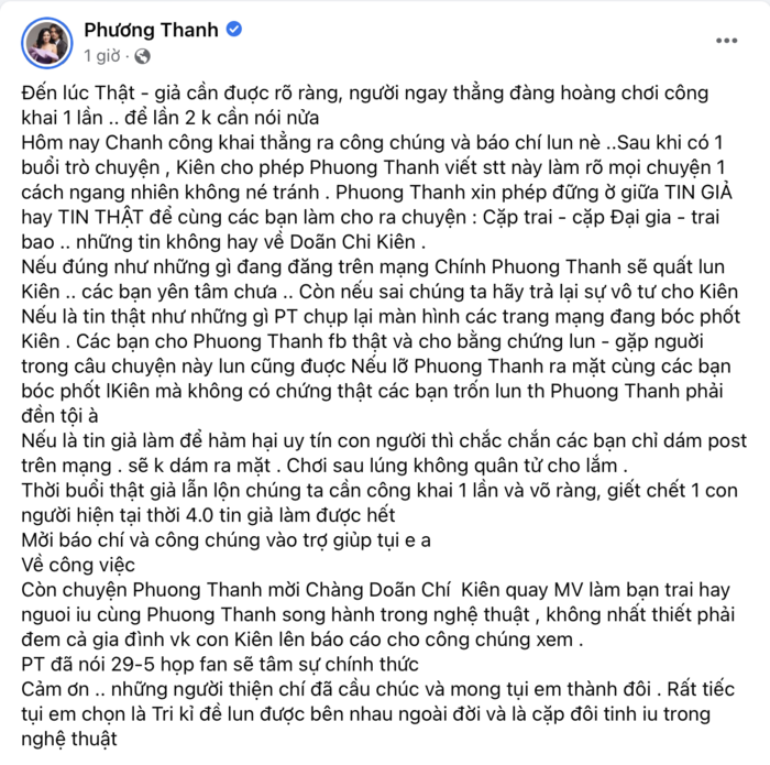 Netizen 'ném đá' Phương Thanh 'giả vờ yêu' trai trẻ để PR, nữ ca sĩ đanh thép 'phản pháo'