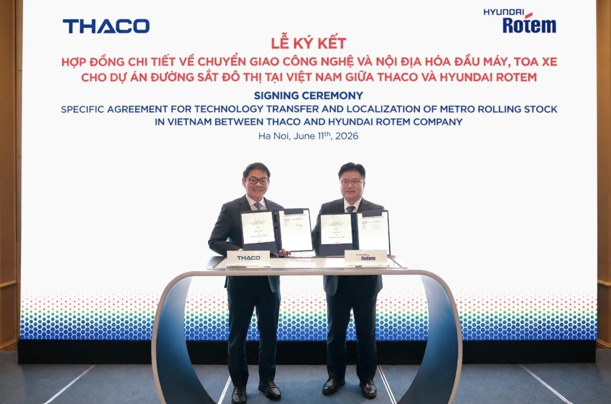 THACO tăng tốc chiến lược đường sắt, ký thêm thỏa thuận chuyển giao công nghệ với đối tác Hàn Quốc
