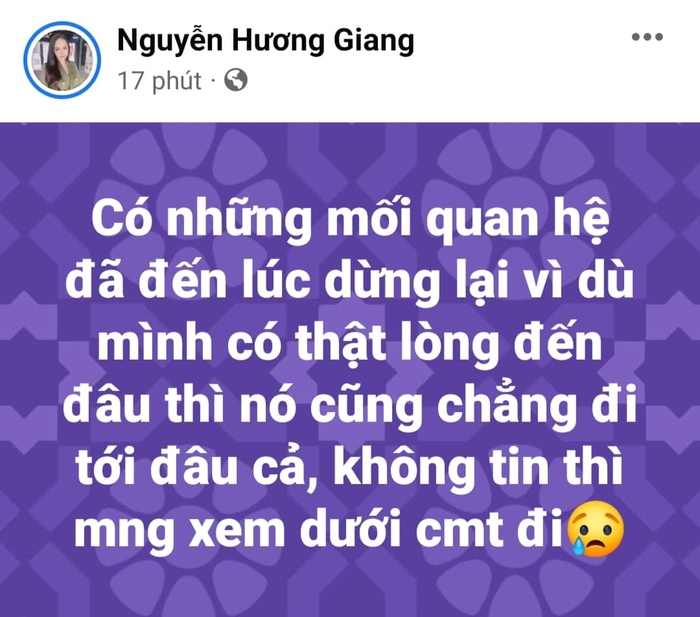 Hương Giang đăng bài đầy ẩn ý: 'Có những mối quan hệ đến lúc phải dừng lại', nghi vấn sắp 'toang'?