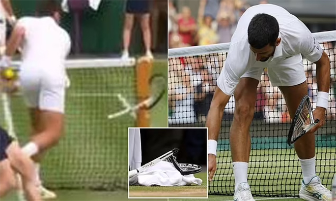 Djokovic đập vợt đầy tức tối khi thua Alcaraz, fan ngay lập tức so sánh với Federer và Nadal