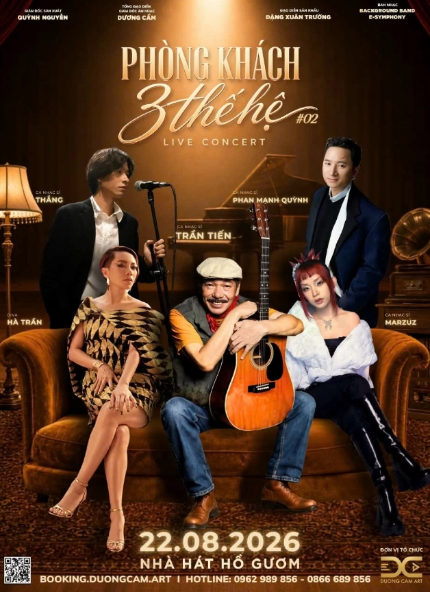 Ba thế hệ nghệ sĩ hội ngộ trong ‘phòng khách’ của nhạc sĩ Trần Tiến