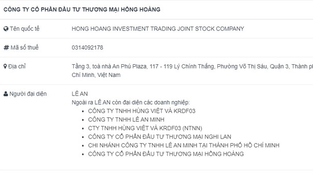 Công bố thông tin sai thời hạn, Công ty Hồng Hoàng bị phạt