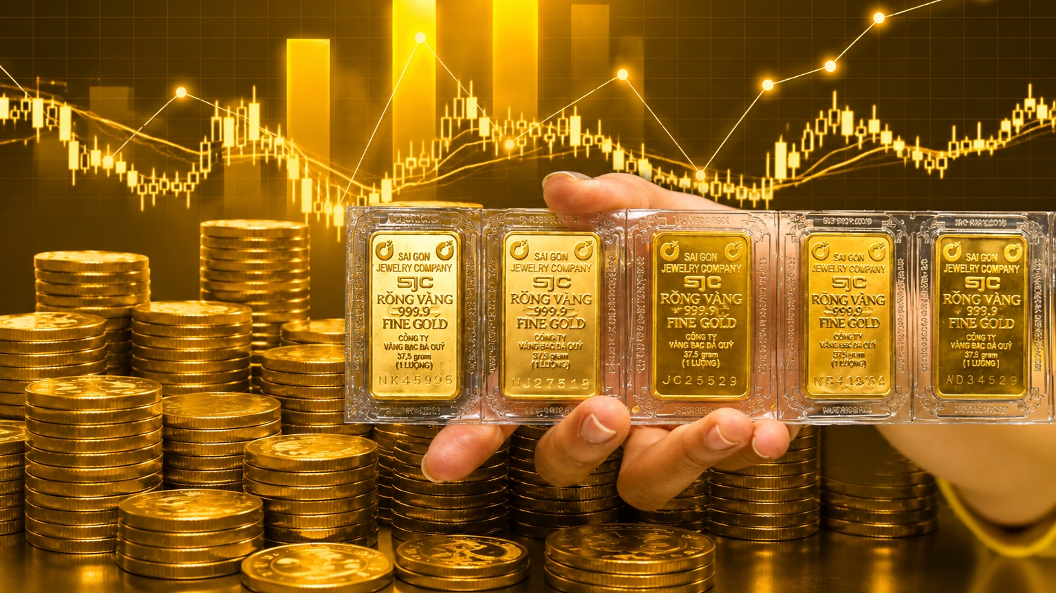 Vàng trong nước chưa bắt kịp nhịp tăng của vàng thế giới