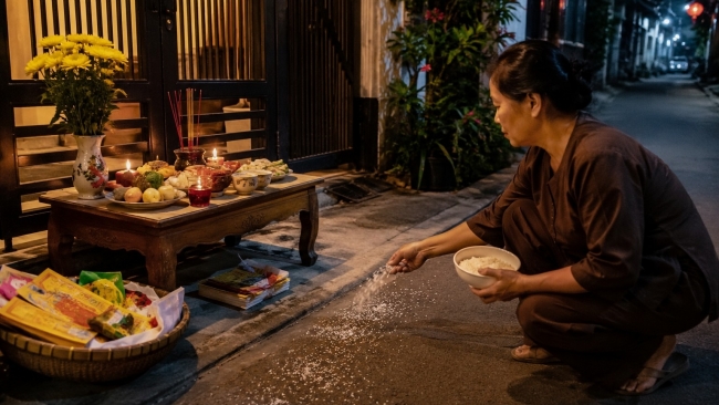 Cúng gạo muối tháng 7 âm lịch: Từ lòng thành đến quan niệm dân gian