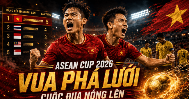 Bảng xếp hạng Vua phá lưới ASEAN Cup 2026 mới nhất, Xuân Son lên 3 bàn