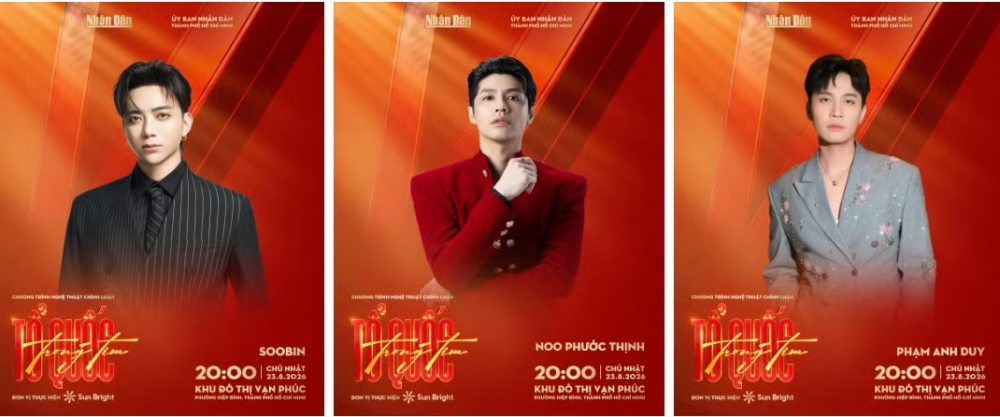 Dàn nghệ sĩ đình đám tham gia "Concert quốc gia: Tổ quốc trong tim" 2026