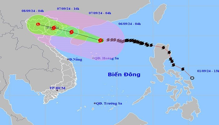 Bão số 3 (siêu bão Yagi) mạnh cấp 16, ảnh hưởng trực tiếp tới Vịnh Bắc Bộ