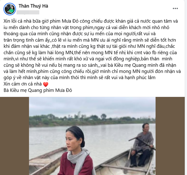 Thân Thúy Hà lên tiếng về vai diễn trong phim ‘Mưa đỏ’ 500 tỷ