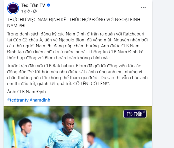 Thực hư chuyện ngoại Nam Định chia tay ngoại binh Nam Phi?