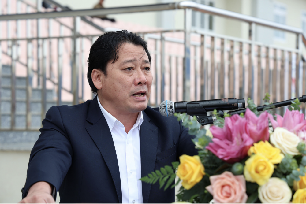 Ông Lê Ngọc Quang, Phó Giám đốc Sở Văn hóa, Thể thao và Du lịch Lâm Đồng, Trưởng Ban Tổ chức môn điền kinh phát biểu khai mạc
