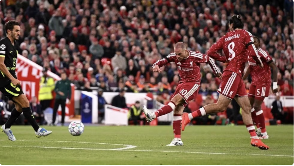 Alexis Mac Allister ấn định chiến thắng 2-1 cho Liverpool. (Ảnh: Liverpool FC)