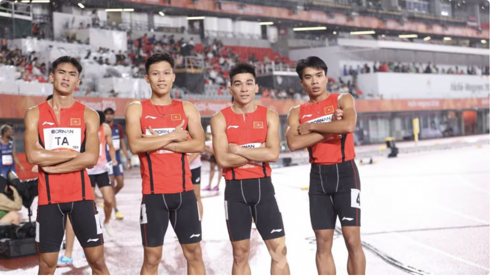 Đội điền kinh tiếp sức 4x400m nam của Việt Nam sẽ thi đấu chung kết tranh huy chương. (Ảnh: Bùi Lượng)