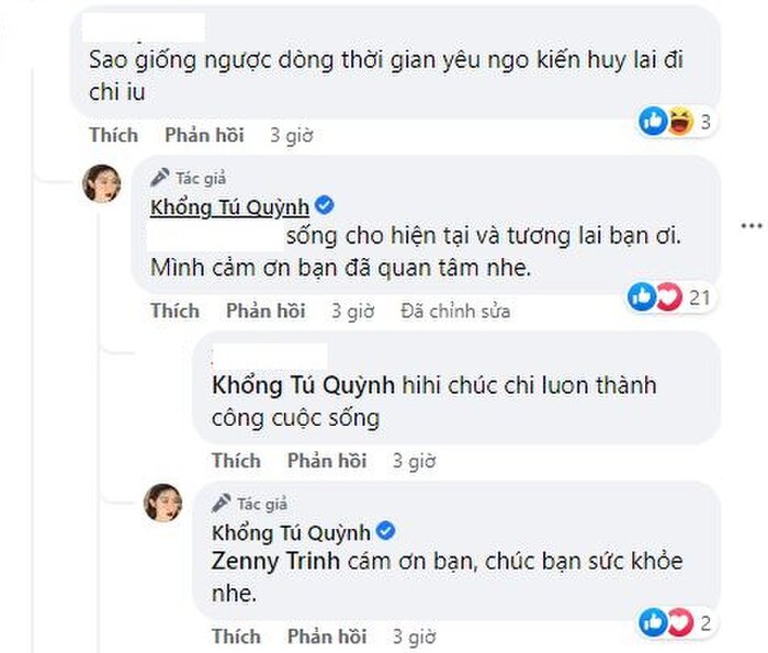 Phản ứng của Khổng Tú Quỳnh khi được netizen đề nghị 'yêu lại từ đầu' với Ngô Kiến Huy