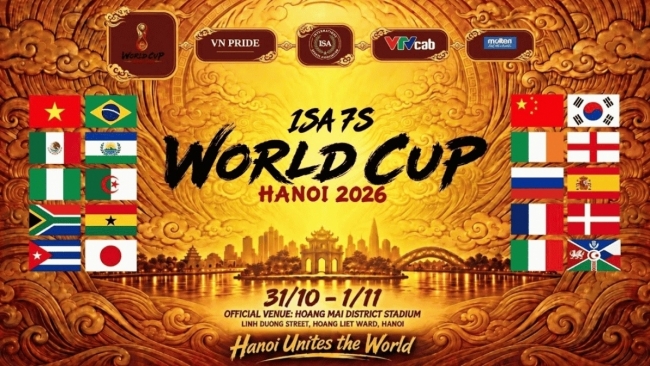 Khởi động giải bóng đá quốc tế ISA 7s World Cup 2026: 20 đội tuyển quy tụ tranh tài ngay tại Hà Nội