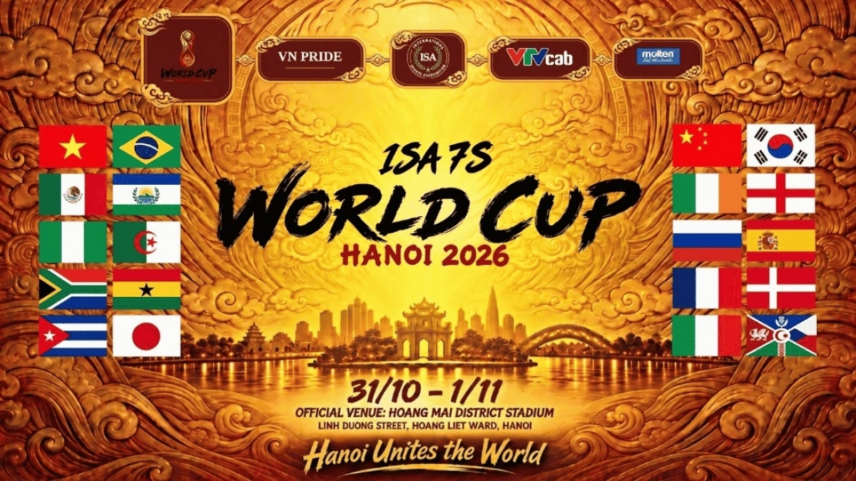 Khởi động giải bóng đá quốc tế ISA 7s World Cup 2026: 20 đội tuyển quy tụ tranh tài ngay tại Hà Nội