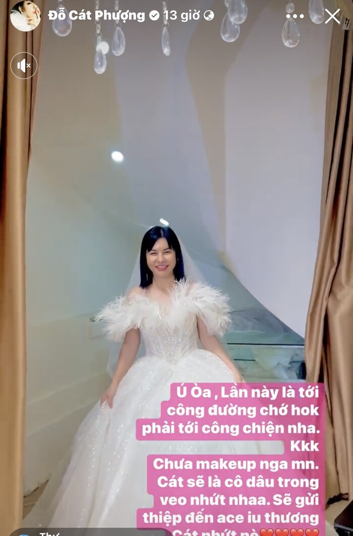 Hậu chia tay Kiều Minh Tuấn, Cát Phượng đi thử váy cưới, bất ngờ thông báo tin vui?