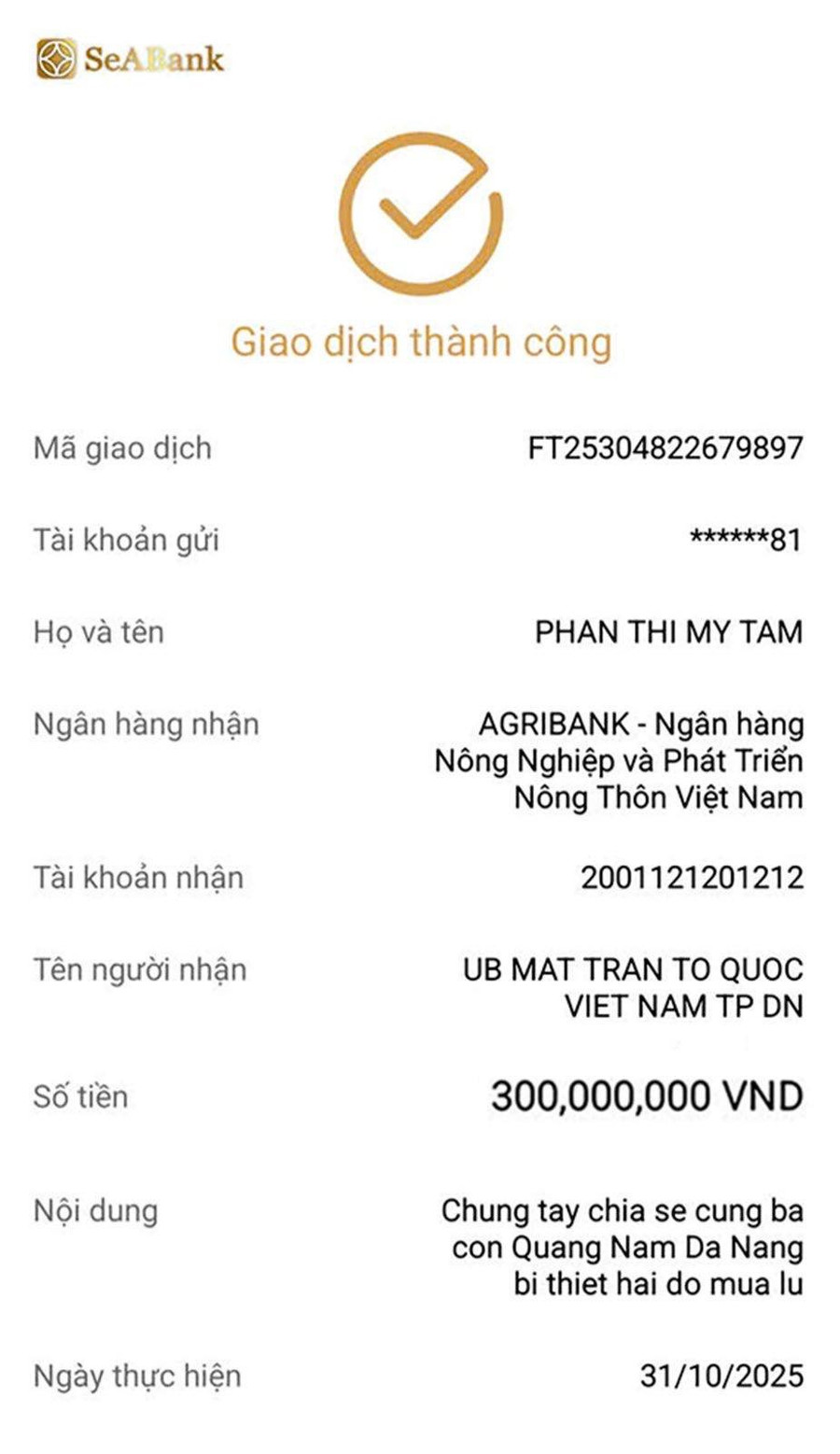 Mỹ Tâm lan tỏa tinh thần "lá lành đùm lá rách" giữa mưa lũ miền Trung