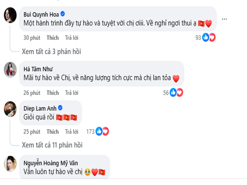 Sao Việt động viên Hoa hậu Hương Giang khi trượt top 30 Miss Universe 2025