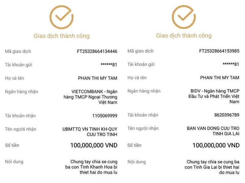Mỹ Tâm - Đức Phúc tiếp tục quyên góp cho bà con vùng lũ Mỹ Tâm - Đức Phúc tiếp tục quyên góp cho bà con vùng lũ