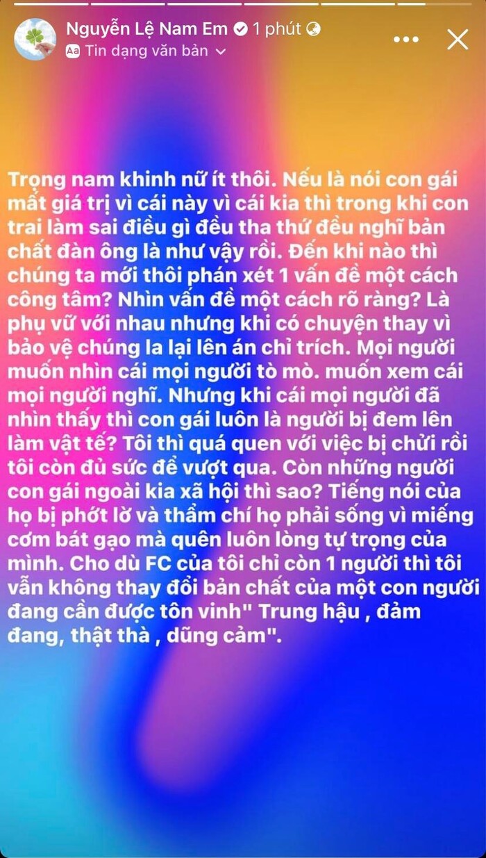 Nam Em bắt đầu 'nổi loạn' sau khi vướng vào ồn ào với Bạch Công Khanh