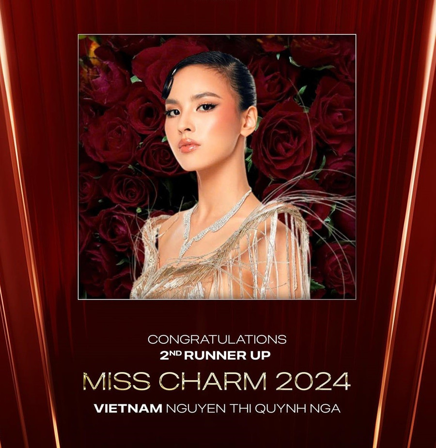 Quỳnh Nga xuất sắc đạt Á hậu Miss Charm 2024