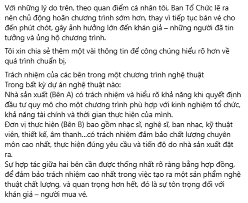 Lý do khiến đêm nhạc Về đây bốn cánh chim trời hủy phút chót Lý do khiến đêm nhạc Về đây bốn cánh chim trời hủy phút chót