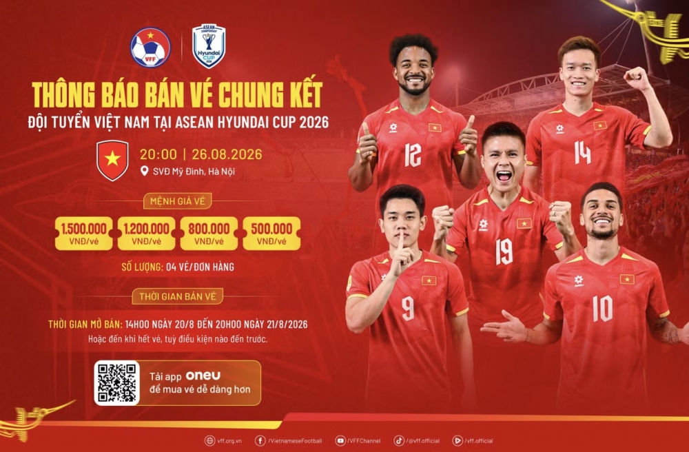 Vé chung kết ASEAN Cup 2026 của đội tuyển Việt Nam giá bao nhiêu, mua ở đâu?