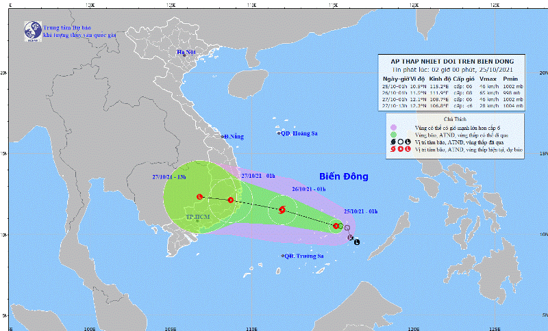 Áp thấp nhiệt đới trên Biển Đông sẽ mạnh lên thành bão số 9, đổ bộ Bình Định - Bình Thuận