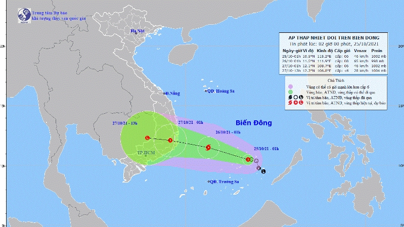 Áp thấp nhiệt đới trên Biển Đông sẽ mạnh lên thành bão số 9, đổ bộ Bình Định - Bình Thuận
