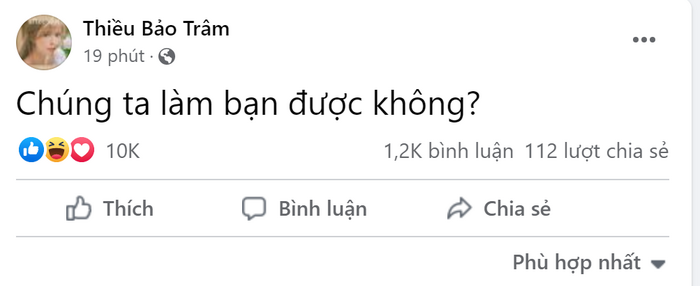 Thiều Bảo Tr&acirc;m đăng đ&agrave;n đầy ẩn &yacute;: 'Ch&uacute;ng ta l&agrave;m bạn được kh&ocirc;ng?', netizen 'r&eacute;o gọi' Sơn T&ugrave;ng Ảnh 2