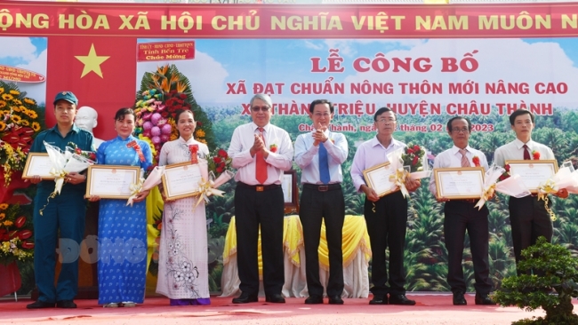 Bến Tre: Xã Thành Triệu, huyện Châu Thành đạt chuẩn nông thôn mới nâng cao