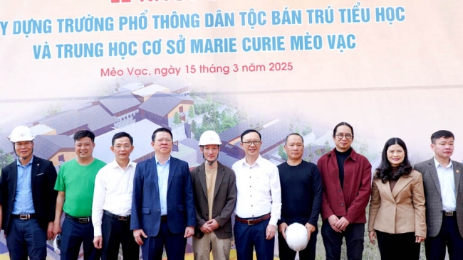 Hà Giang: Lễ khởi công xây dựng Trường PTDTBT Tiểu học và THCS Marie Curie Mèo Vạc