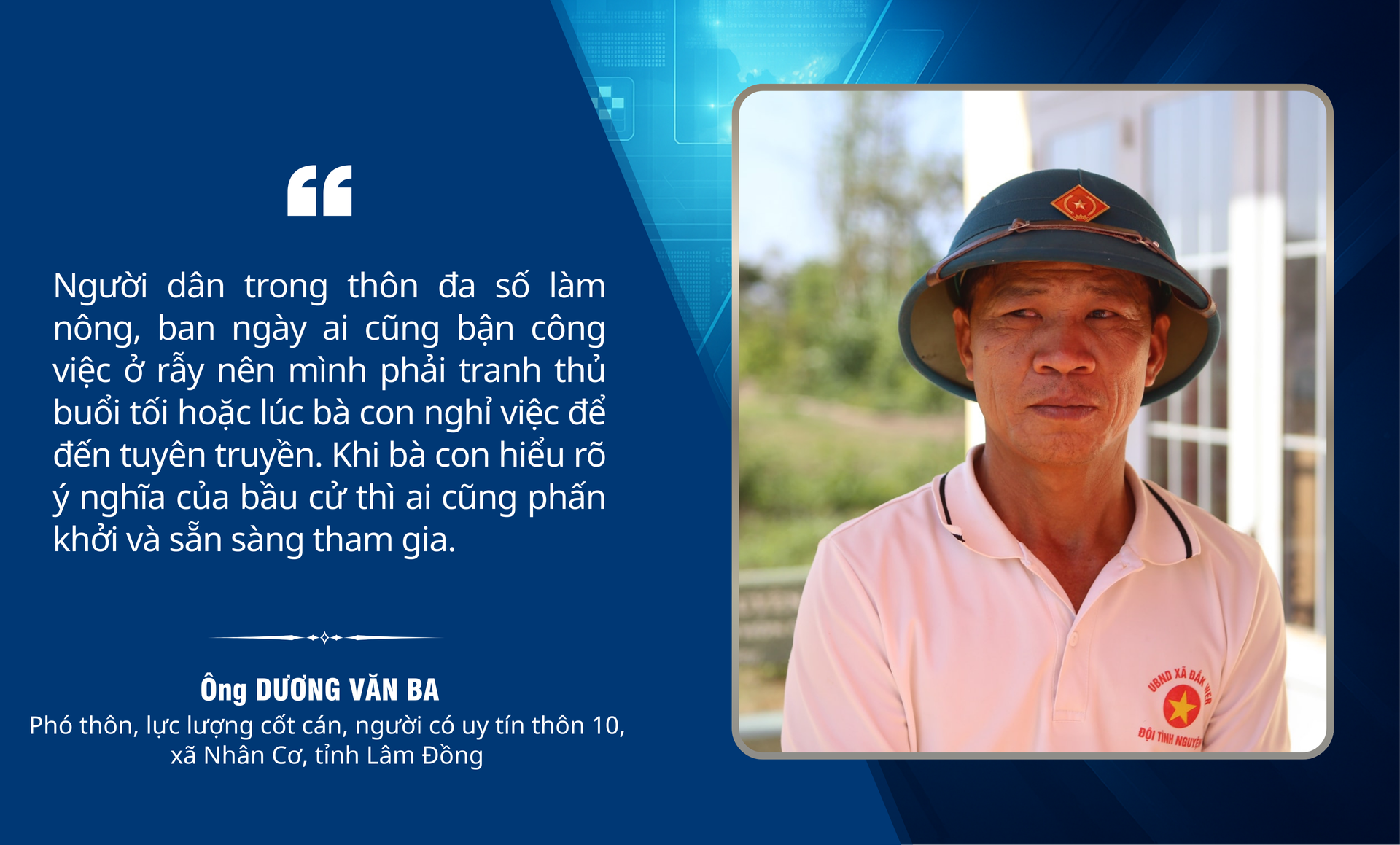 Lâm Đồng: Người uy tín “cầu nối” đưa thông tin bầu cử đến từng hộ dân ở Nhân Cơ