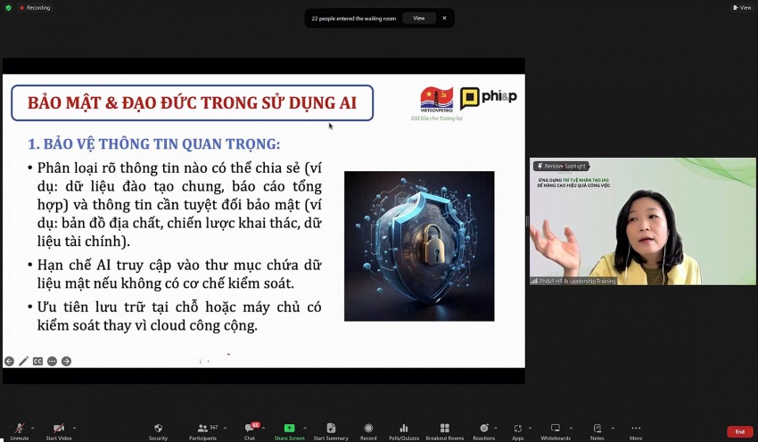 Vietsovpetro tổ chức chuỗi chương trình đào tạo &quot;Ứng dụng AI để tăng hiệu suất công việc&quot;